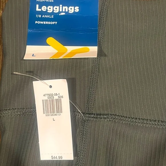 Old Navy Active High-Waisted PowerSoft Rib Pocket Leggings- Dark Ivy - Picture 6 of 8